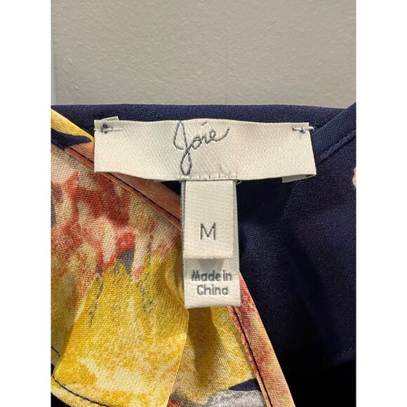 JOIE Foxglove Floral Ruffle Spaghetti Strap 100% Silk Dress, Sz M - Picture 5 of 6